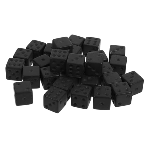 GARVALON 30st Schwarze Matte Würfel Spielsachen Farbige Würfel Punkte Würfel Unterhaltungswürfel Punktwürfel Undurchsichtige Würfel Zahlenwürfel Würfel Für Partyspiele Black Acryl von GARVALON