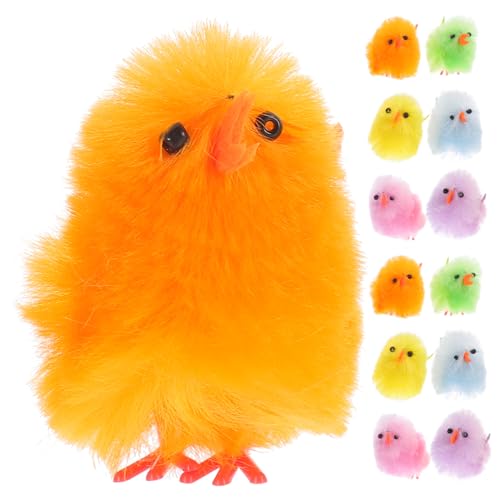 GARVALON 32st Osterküken Süße Kuscheltiere Gefülltes Hähnchen Verzierung in Kükenform Osterplüschküken Hähnchen-stofftiere Kleine Küken Für Ostern Küken Dekoration Plastik Colorful von GARVALON