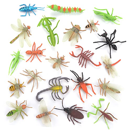 GARVALON 39 Stück Simulation Insekten Spielzeug Set Realistische Insektenmodelle Für Partys Streiche Und Desktop Ornament Mini Tierfiguren Für Kinder Und Sammler von GARVALON