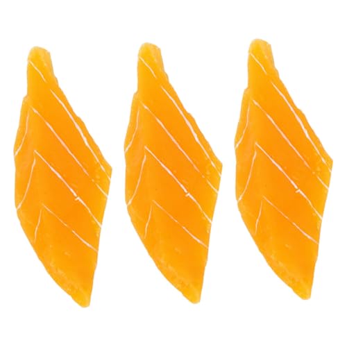 GARVALON 3St Simulation Lachs Food-Modell Fischfleisch Modelle simulierter Lachs künstliche Fische Party Decoration Kunstlachs Lebensmittelmodelle für Lachsfilet künstliche Lachsmodelle PVC von GARVALON