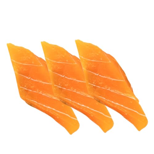 GARVALON 3St Simuliertes Sashimi lachfas rustikale Modellbau Lebensmittel esszimmer fogelschreker mockin lebendige Lachsscheiben simuliertes Lachsdekor simulierte Lachsscheiben PVC Orange von GARVALON