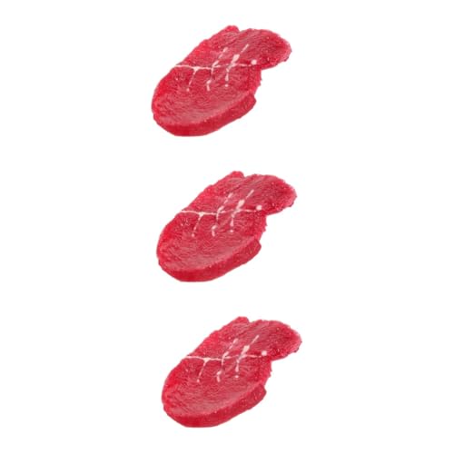 GARVALON 3St Steakimitat Requisiten für gefälschte Steaks Mini-Lebensmittel Künstliches Fleischdisplay Essen küchendekoration Home Decor gefälschte Fleischdekoration simulierte Steaks Harz von GARVALON