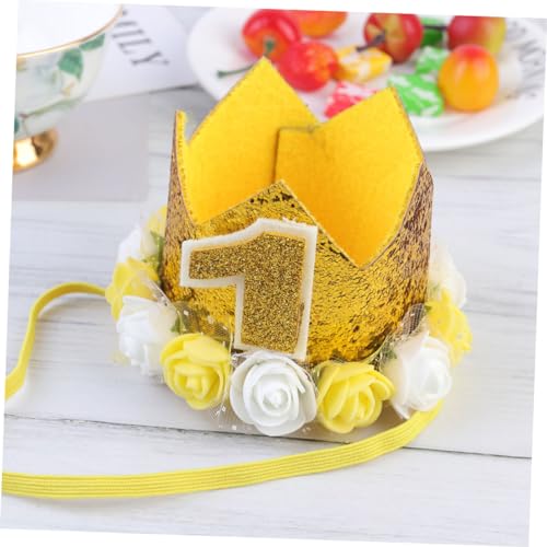 GARVALON 3st Partyhüte Für Die Babyparty -prinzessin-stirnband 3. Geburtstag Mütze Für Babys Im Alter Von 1 Jahren Partyhüte Für Kinder Mädchen Mützen Mützen Kleinkind-tiara Golden von GARVALON