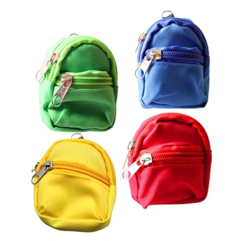 GARVALON 4 Stück Mini-Rucksack Kinder kindergeschenke Mini säckchen Mini Tasche puppenhauszubehör kinderspielzeug Mini-Hausrucksacktaschen Mini-Schultaschen-Ornamente Stoff von GARVALON