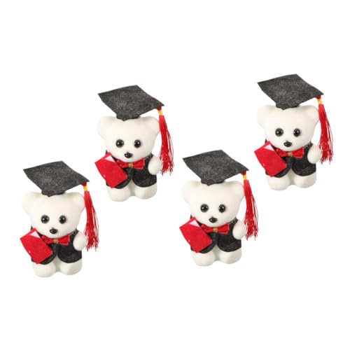 GARVALON 4 Stück Mini-plüschbär Graduierung Plüsch Bärenpuppe Plüschbär Partyzubehör Cartoon-bär-Puppe Abschlussbär Spielzeug Vorhanden Abschlussbär- Filzstoff von GARVALON