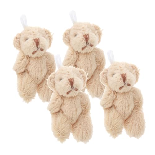 GARVALON 4 Stück Mini-plüschbär Spielzeug Kleine Bären Aufhängen Ausgestopfter Kleiner Bär Stofftier Bär Verschleißfestes Bärendekor Bärenpuppe Mini Hausversorgung Mini-bären-dekor Khaki von GARVALON