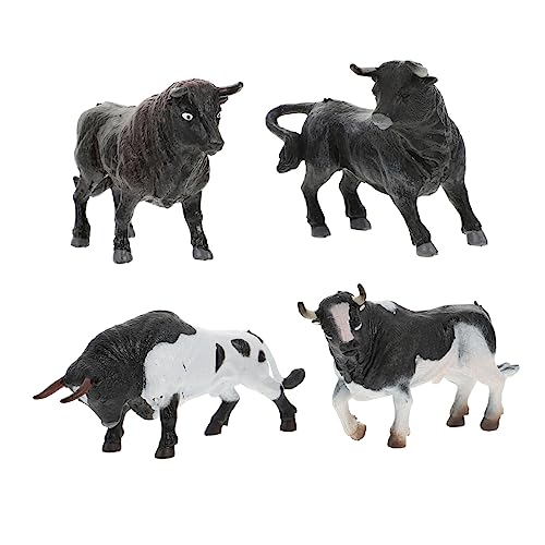 GARVALON Kinder Kognition Spielzeug 4 Stücke Miniatur Kuh Modelle Realistische Bull Tiere Set von GARVALON