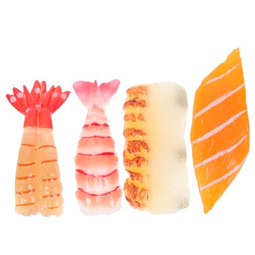 GARVALON 4 Stück Sushi-Simulation Künstliche Lebensmitteldekoration Japanisches Essensmodell Sushi-Model Sushi-miniaturfiguren Lebensechtes Sushi- Faux-Sushi-Modell PVC von GARVALON