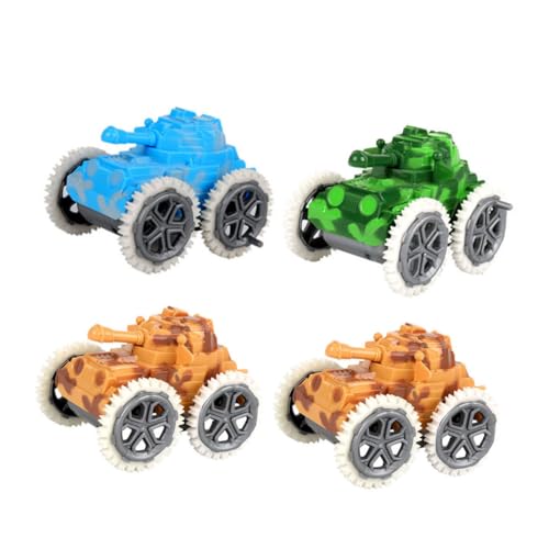 GARVALON 4 Stück Tank zurückziehen Spielzeug für vierrädrige Autos Mini-Rennwagen Spielzeug für Kinder kinderspielzeug Toys Spielzeug zum Zurückziehen von Fahrzeugen Auto Spielzeug Abs von GARVALON