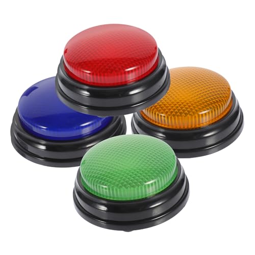 GARVALON 4 Stück Tontaste büro Accessoires Sound Button Party Spielzeug hochzeits Spiele Party Spiele Spielshow-Spielzeug ja Nein Tasten Partygeschenk lustige Spielknopf-Requisite Plastik von GARVALON