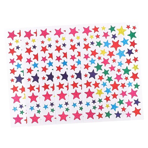 GARVALON 5 Blätter Sternaufkleber Kinderaufkleber kleine Aufkleberetiketten Massenaufkleber Aufkleber Kinder Stickers for Aufkleber für Kinder kinderstern Aufkleber PVC Colorful von GARVALON