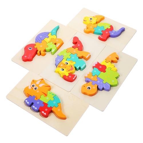 GARVALON 5 Sätze Cartoon Puzzle Puzzles Kinderspielzeug Kleinkind Puzzle Für Kleinkinder Holzpuzzle Kleinkind Lernpuzzle Passendes Pädagogisches Puzzle Lustiges Aus Holz von GARVALON