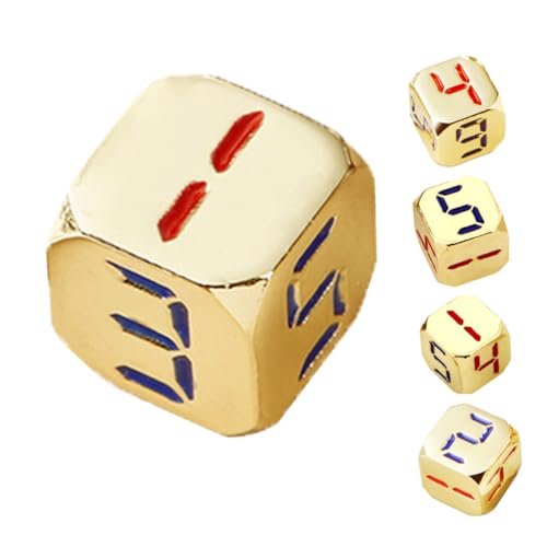 GARVALON 5 Stück Goldene Zahlenwürfel, Lernwürfel, Zahlenwürfel, Große Würfel, Brettspiel Werkzeug, Würfelspiel, Spielzeug, Spiel Requisitenwürfel Für Spiele, Kleine Würfel, Würfelspiel, von GARVALON