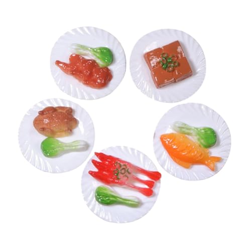 GARVALON 5 Stück Simuliertes Chinesisches Essen Mini Hausdekorationen Mini Basteldekorationen Miniatur Essen Spielen Mini Essen Dekoration Mini Essensmodell Winziges von GARVALON