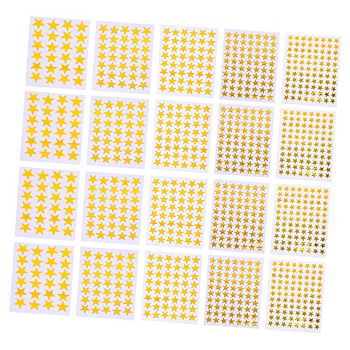 GARVALON 50 Blatt Sterne-Aufkleber Abnehmbarer Sternaufkleber Aufkleber für Aufkleber Kinder Stickers for schulzeug Goldener Sternaufkleber für Kinder Schüler belohnen Aufkleber von GARVALON