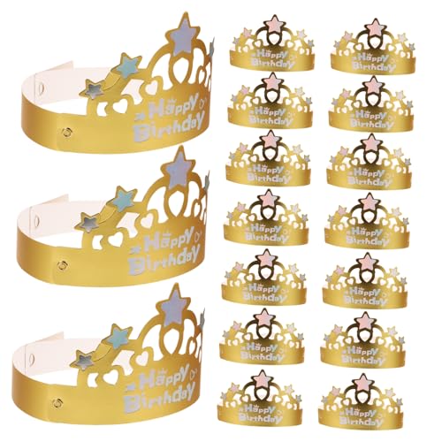 GARVALON 50 Stück Kinder Geburtstagshüte Goldene Partyhüte Kleinkind Geburtstagskronen Papierkronen Für Kinder Zum Dekorieren Kronen Für Erwachsene Geburtstagskronen Für Kinder von GARVALON
