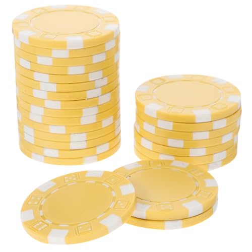 GARVALON 50 Stück Pokerspielchips Jetons Chips Für Pokerspiele Chips Für Kartenspiele Mathe-zählchips Poker-spielchips Zähler Für Pokerspiele Poker-Gaming-Chips Poker-Token Weiß Plastik von GARVALON