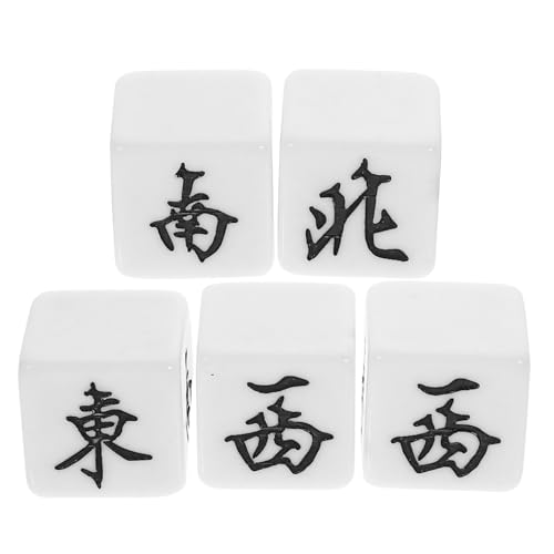 GARVALON 5St dekorative Mahjong-Würfel Würfel für Spiel kleine Mahjong-Würfel chinesisches Mahjong-Spiel Spiel Würfel boardgame настольная игра Würfel-Layouts Brettspielwürfel Acryl von GARVALON