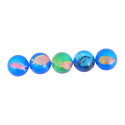 GARVALON 5st Springender Ball Aus Gummi Klare Hüpfbälle Gefüllte Hüpfbälle Lustige Hüpfbälle Hüpfball Für Kinder Hohe Springende Bälle Tierische Hüpfbälle Klarer Springball Spielzeug Blue von GARVALON