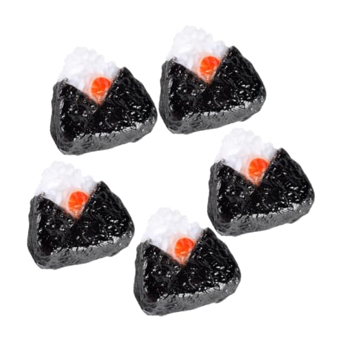 GARVALON 5st Sushi-reisbällchen Snack Für Die Spielküche Mini- Japanisches Essen Mini-reisbällchen Mini-Japanisches Essen Mini-Food-dekor Miniatur-Display-Essen Miniatur-Snack Black PVC von GARVALON