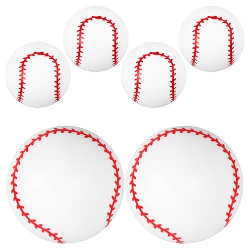 GARVALON Realistisches aufblasbares Baseball-Spielzeug 6 Stück 7 6 cm große weiche Bälle für Kinder-Baseball-Spiele und Partys von GARVALON