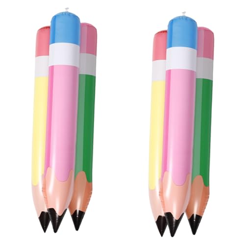 GARVALON 6 Stück Großer Aufblasbarer Bleistift Teiliges aus Robustem PVC Bunte Jumbo Bleistift Deko zum Aufhängen Sichere Schulanfang und Abschlussfeier Dekoration für Klassenzimmer GARVALON 6 Stück Großer Aufblasbarer Bleistift Teiliges aus Robustem PVC Bunte Jumbo Bleistift Deko zum Aufhängen Sichere Schulanfang und Abschlussfeier Dekoration für Klassenzimmer von GARVALON