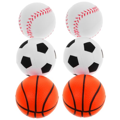 GARVALON 6 Stück Mini Sport Quetschbälle Set Sensorisches Stressabbau Spielzeug Für Kinder Inklusive Fußball Basketball Und Baseball Ideal Für Kleinkinder Handspielzeug Zur von GARVALON