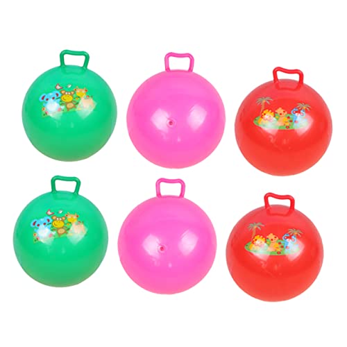 GARVALON 6 Stücke Pat Die Ball Aufblasbare Hop Ball Griff Ball Kinder Ball Spielzeug Hüpfball Für Kinder Springen Ball Kinder Hüpfball Aufblasbare Bälle Kinder Bounce Ball Aufblasbare Ball von GARVALON