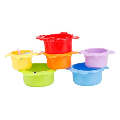 GARVALON 6St Bunte Tasse Spielzeug interaktives Spielzeug Interactive Toys spielsachen säuglingsspielzeug Stapelbecher für Babys von 6-12 Monaten Badespielzeug Plastik von GARVALON