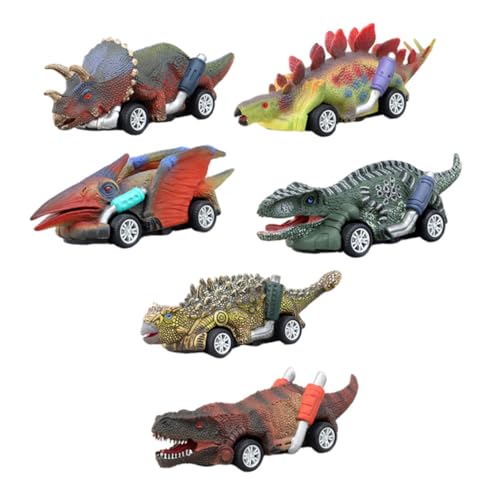 GARVALON 6St Dinosaurier ziehen Auto zurück Mini-Dinosaurier Dinosaurierspielzeug für Kinder kinderspielzeug Kinder Spielzeug Rennauto-Spielzeug Spielzeug zum Zurückziehen von Fahrzeugen von GARVALON