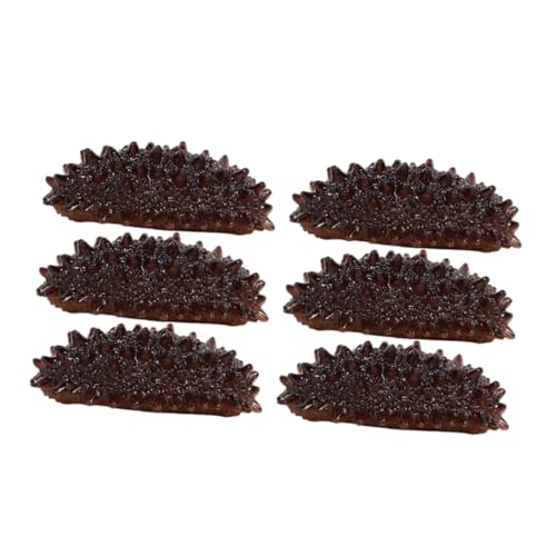 GARVALON 6St Mini-Seegurke Home Decor wohnungsdeko Simulationsmodell Meerwurm hausdeko wohnraumdeko Toy Kleiner Trepang-Dekor Kognitives Modell der Seeschnecke Food-Modell PVC Dark Brown von GARVALON