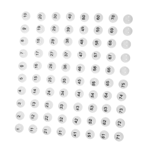 GARVALON 75Stücke Lotteriebälle aus Kunststoff Nummerierte Spielbälle für Tombola und Partyspiele Langlebig und Bruchsicher für Bingo und Verlosungen GARVALON 75Stücke Lotteriebälle aus Kunststoff Nummerierte Spielbälle für Tombola und Partyspiele Langlebig und Bruchsicher für Bingo und Verlosungen von GARVALON