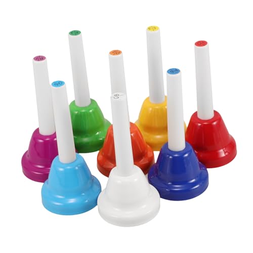 GARVALON 8 Teiliges Handglocken Set Für Bunte Musikinstrumente Mit 8 Noten Lernspielzeug Für Vorschulkinder Percussion Instrument Zur Musikalischen Früherziehung Ideales Für von GARVALON