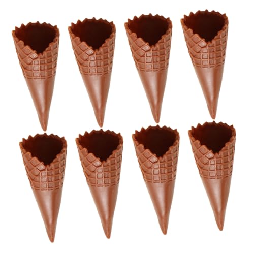 GARVALON 8St Knuspriges Kegelmodell Eiscreme Modell Dekoratives Eiscreme Modell Spielzeuge mit Eismünzen Eistüte Inhaber Eiswaffel aus Plastik Haarspange selber Machen PVC Coffee von GARVALON