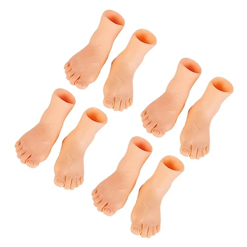 GARVALON 8st Fingerschuhe Neuheit Fingerpuppen Mini Realistisch Kleine Hände Mini-Fake-füße Lustige Puppen Mini-realistische Hand Lustige Fingerpuppen Mini-streichfüße Plastik Light Brown von GARVALON