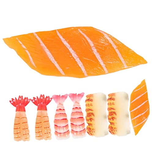 GARVALON 8st Sushi-Simulation Modell Für Künstliche Lebensmittel Lebensechtes Sushi-Modell Realistisches Essen Sushi Sushi-Spielzeug Sushi-Fotografie-Requisite Gefälschtes Sushi-Modell PVC von GARVALON