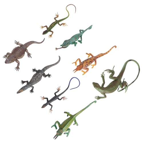 GARVALON 8st Tiermodell Simulations-eidechsenspielzeug Eidechse Spielzeugmodell Gecko-kuscheltiere Garten Eidechse Künstliches Eidechsenspielzeug Plüschtiere Leopardgecko-Spielzeug PVC von GARVALON