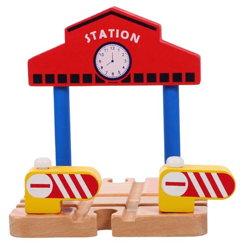 GARVALON Eisenbahnspielzeug Kinderspielzeug Modell Eines Bahnsteigs Spielbahnsteigmodell Kindermodell Spielen Lustiges Bahnsteigmodell Kinder-bahnsteig-Spielzeug DIY-bahnsteig Holz von GARVALON