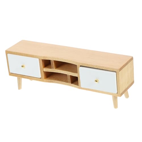 GARVALON Fernsehschrank graceling Elegante fernseherschrank dekoäste einhelll Mini-Hausversorgung landschaftsbau Mini dekor Miniatur-TV-Schrank aus Holz Miniaturmöbel aus Holz hölzern von GARVALON