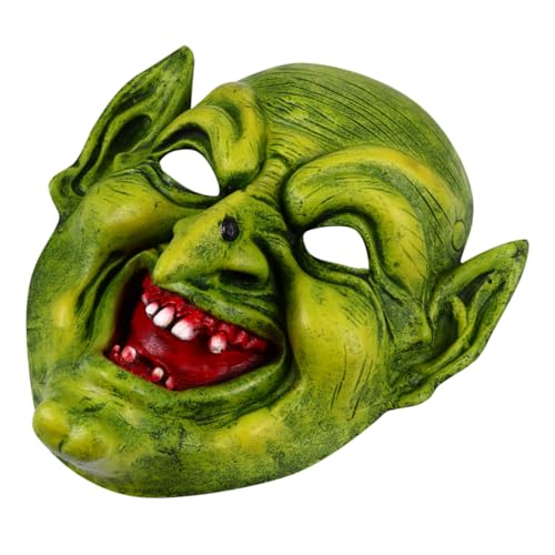 GARVALON Gruselige Gesichts Kopfmaske Für Halloween Realistische PU Maske Für Hexenkostüm Ideal Für Party Und Cosplay Unheimliches Accessoire Für Schaurige Anlässe von GARVALON