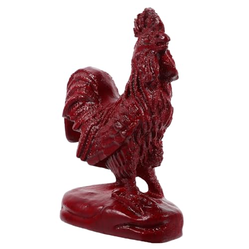 GARVALON Hahn Ornament Außendekoration Heimdekoration Tierfiguren Mini Hahn Dekor Hahn Für Den Schreibtisch Hahn Bastelarbeiten Holz Hahn Statue Figur Hahn Außen Hahn Dekor von GARVALON