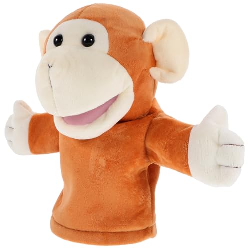 GARVALON Handpuppenspielzeug Interaktives Eltern-Kind-Spielzeug Cartoon-tierpuppenspielzeug Puppen Lernspielzeug Leistungsstütze Plüschtier-handpuppen Tierhandpuppen Brown Kurzer Plüsch von GARVALON