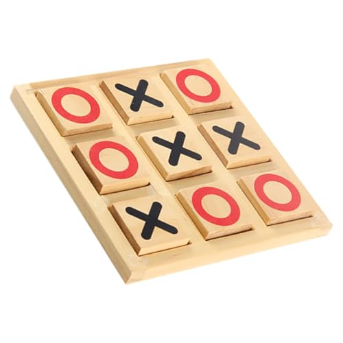 GARVALON Holz XO Schach Brettspiel Set Interaktives Familien Brettspiel Für Kinder Lernspielzeug Aus Holz Perfekt Für Zuhause Und Reisen von GARVALON