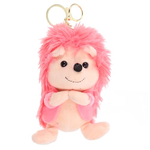 GARVALON Igel Schlüssel anhänger Igel Plüschpuppen Igel-Ornament Ratte Vlies Halter Taschenanhänger für Handtaschen Igel-Plüsch-Schlüsselanhänger Plüsch-Igel-Anhänger Zinklegierung Rosa von GARVALON