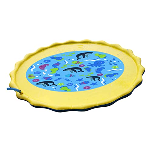 GARVALON Kinder Rasensprinklermatte 170x170 cm Verdickte Umweltfreundliche Aufblasbare Outdoor Spielmatte Wasserspielzeug Mit Einstellbarer Wasserhöhe Für Garten Und Rasen von GARVALON