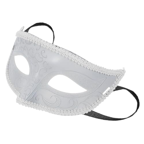 GARVALON Maskerade-Maske glückselige Maskerade Rätsel Kunstmaske maskiert Maskenball Masken halloween maske gesichts maske Karnevalsmaske Masken verkleiden Fotografie-Requisite Abs Weiß von GARVALON