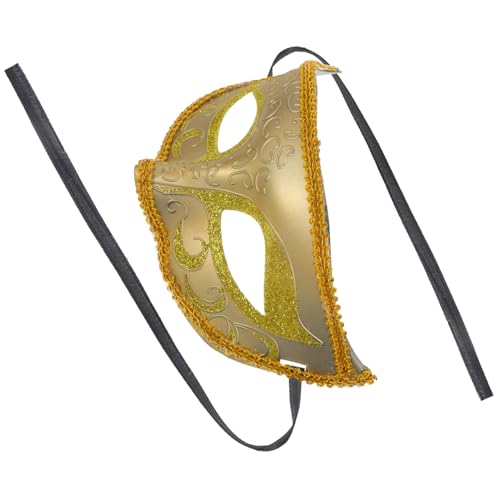 GARVALON Maskerade-maske Halloween-alien Dämmerungsmaskerade Maskerademaske Aus Weißer Spitze Maske Des Alten Mannes Wunderschöne Maskerademasken Opernmaske Kostüm Karneval-maske Golden Abs von GARVALON