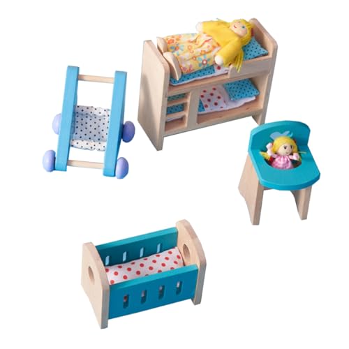 GARVALON Mini Holzmöbel Set Für Kinderspielhäuser Lernspielzeug Für Kreative Spiele Ideal Für Kinder Ab 3 Jahren Fördert Die Fantasie Und Motorischen Fähigkeiten von GARVALON