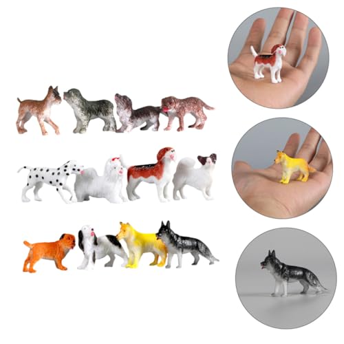 GARVALON Mini Hunde Set 12 Stück Simulierte Tierfiguren Für Desktop Dekoration Verschiedene Hunderassen Niedliche Deko Für Zuhause Und Büro Perfekt Oder Zur von GARVALON