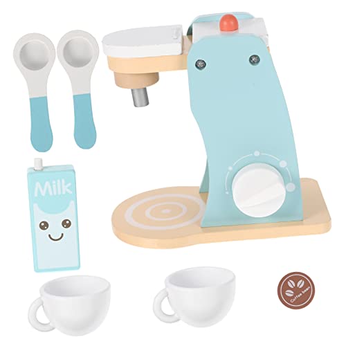 GARVALON Spielzeug Kinder Holzspielzeug Kaffee Maschine Set Für Realistische Kaffeemaschine Für Die Spielküche Ideales Zubehör Für Kreative Rollenspiele Und Fantasieabenteuer Kinder Kaffeemaschine von GARVALON